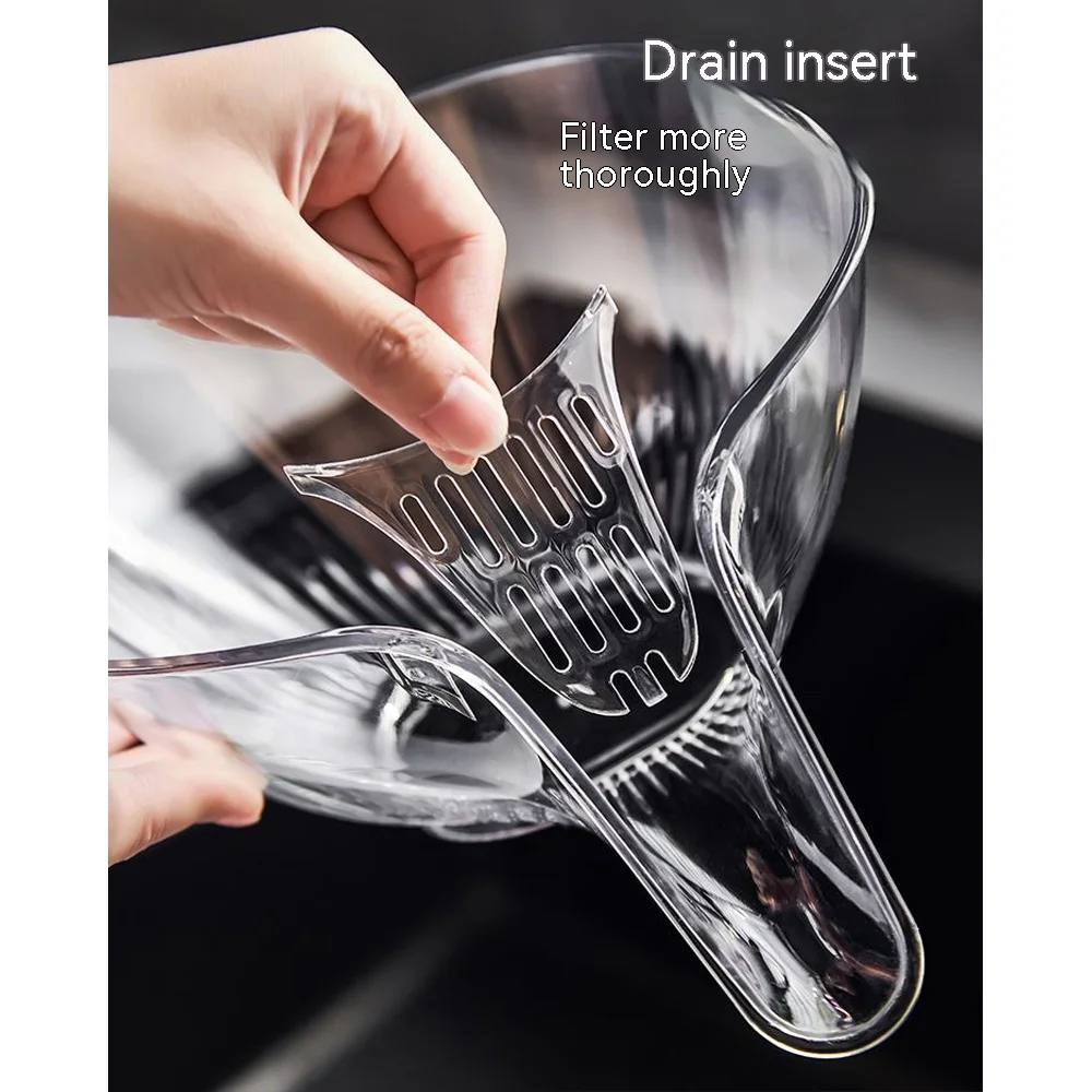 Crystal Clear Multifunctional Drain Basket Two-in-one Wet Separation Comes With Blanching Water Dish Basin paniers