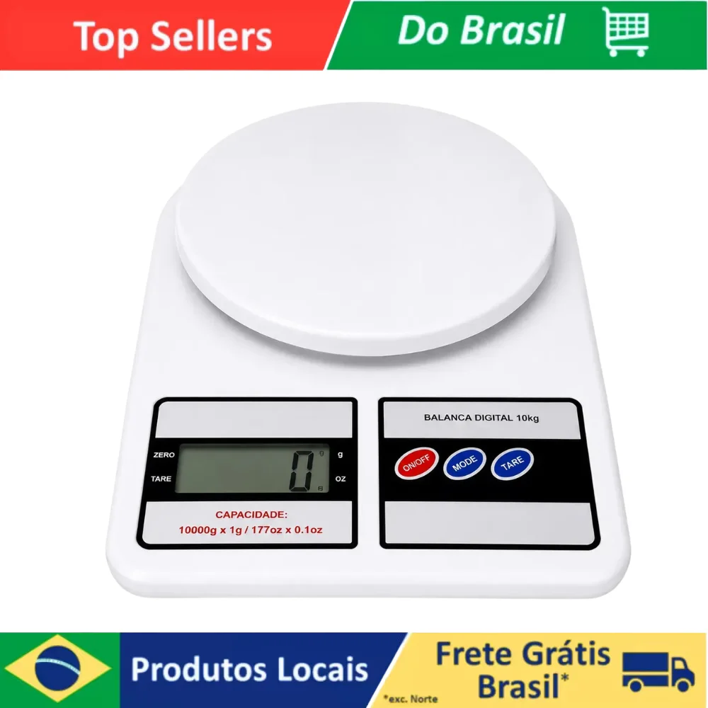 Balança Digital Cozinha Comida Precisão 3g a 10kg