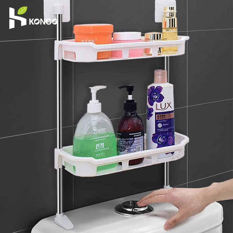 Toilet Rack No Drilling Shelf Above the Toilet Tank Bathroom Kitchen Storage Rack Shampoo Storage Holder Bathroom Accessories bathroom shelf rack,bathroom storage rack,wall shelf organizer,storage tray