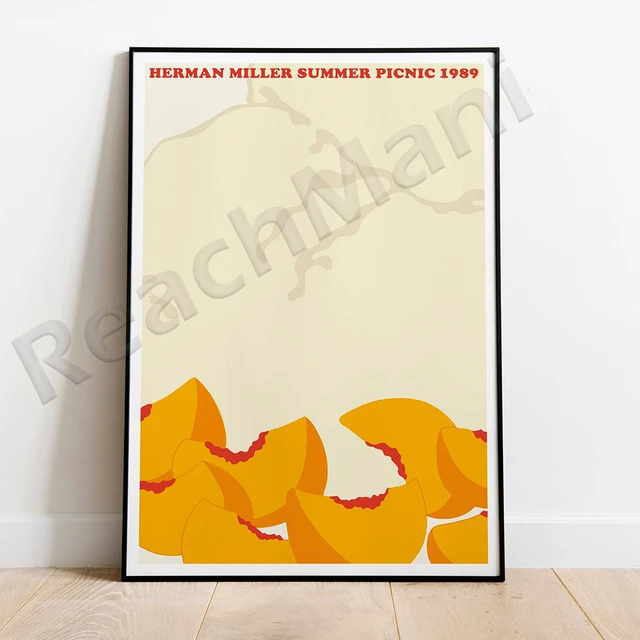 額装品hermanmillerポスターsummer picnic 1989 herman miller summer picnic 1989 original poster Stephen Frykholm