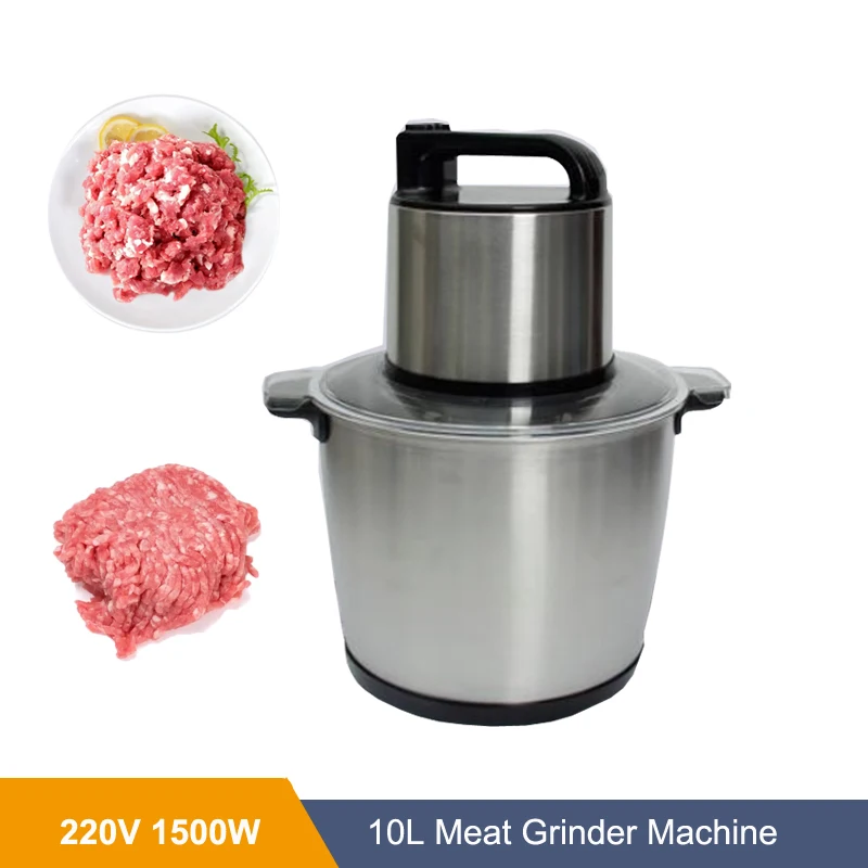 220V/50HZ Stainless Steel Yam Pounding Machine Big Meat Grinder Electric Yam Pounder 10L Meat Chopper 2