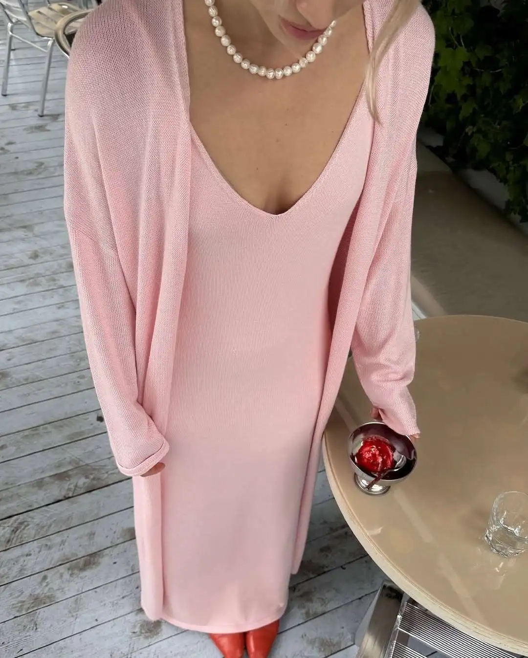Elegant 3-Piece Women's Dress & Cardigan Set for Any Occasion photo review