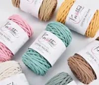 KNOTITUDE 4mm DIY Hand Knitting Recycled Cotton Cord Macrame Rope Crochet Yarn For Crochet & Knitting & Macrame 1