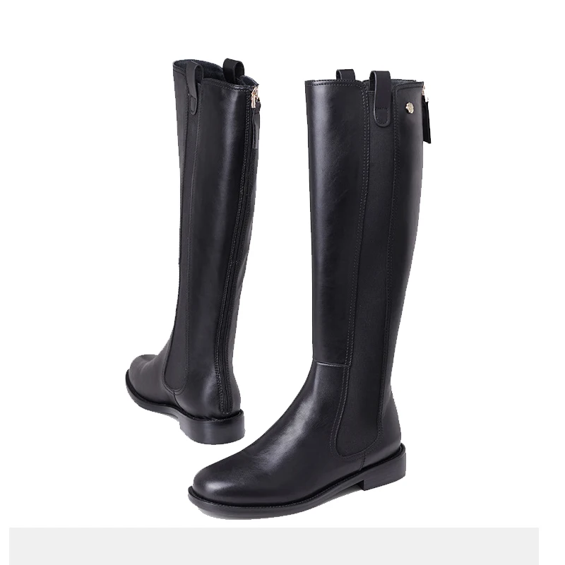 

Long Knight Boots Black Knee High Botas Mujer Invierno Fall Round Toe Women Solid Color Shoes Fashion Botte Femme