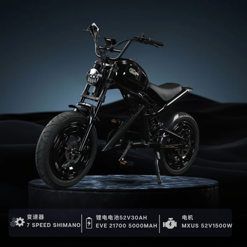 US Stock Diton H1 52V 1500W Urban Style Electric Motorcycle 30Ah Battery Modern City E-Bike for Adults