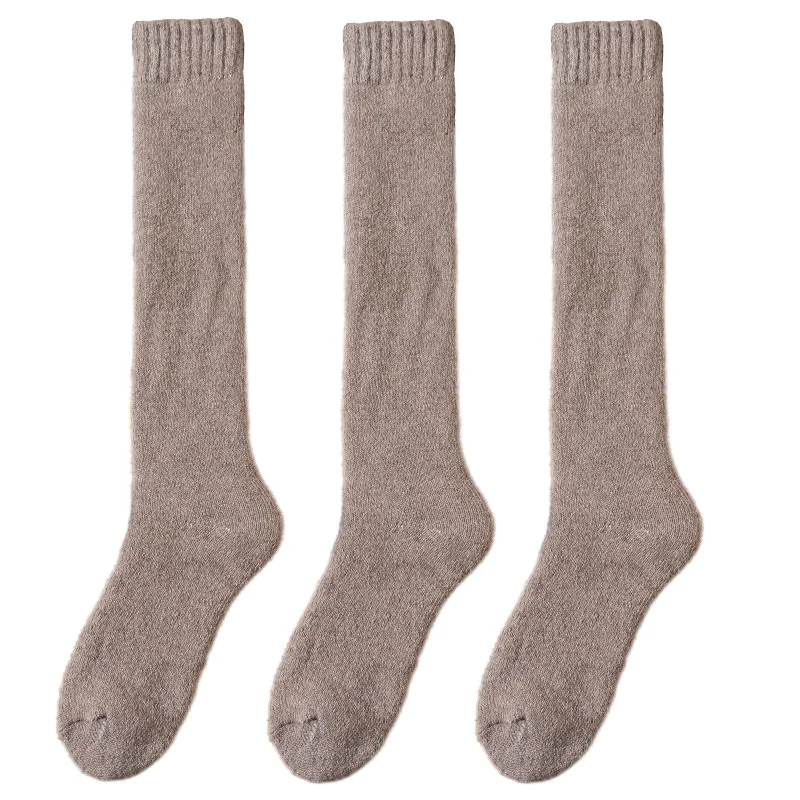 Men's Luxury Winter Wool Knee-High Socks - 3 Pairs