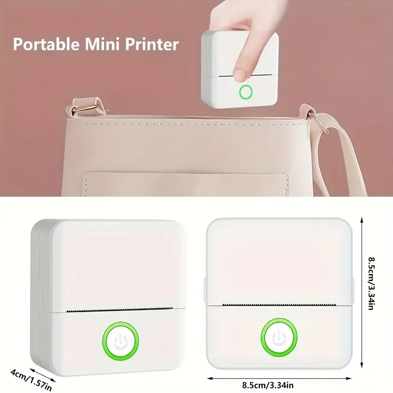 무선 미니 휴대용 감열 라벨 프린터, 203dpi HD 인쇄, WiFi/USB/배터리 전원 지원, 메모, 저널, 영수증용