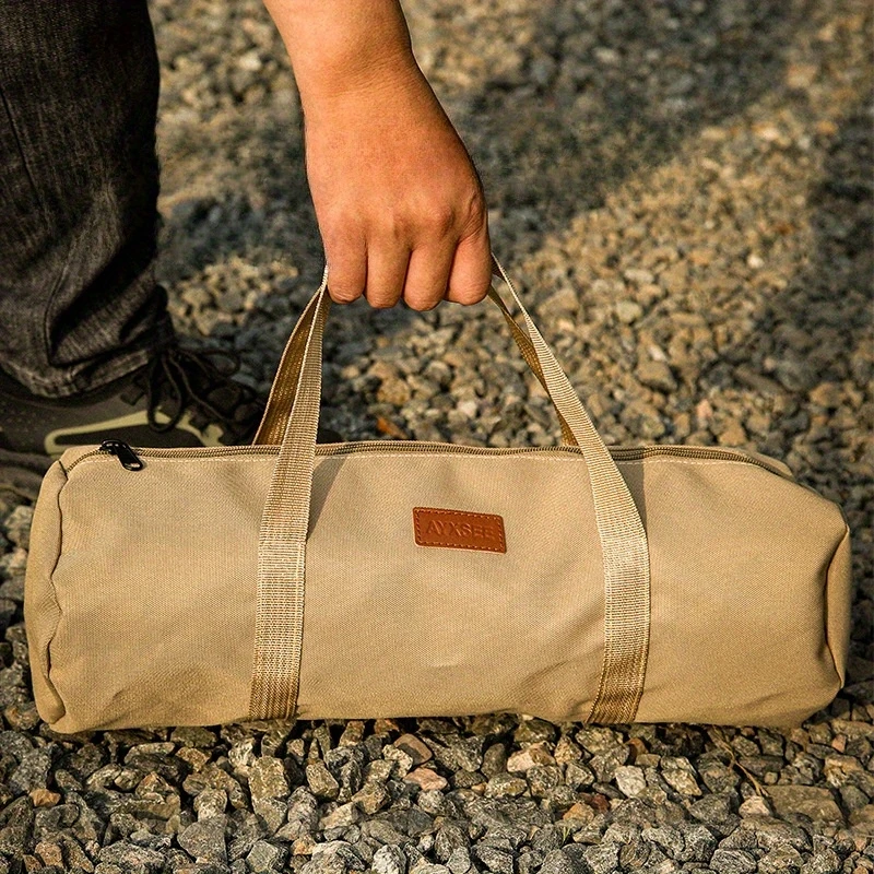 Outdoor Ground Nail Bag Camping Tent Pegs Bag Cylindrical Stake Storage Backpack Portable Miscellaneous Storage Box Toolkit