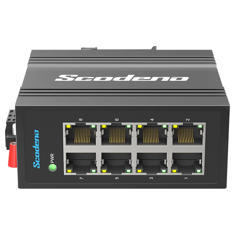 Comutador Ethernet Industrial Portas Megabit 10 Mbps Descontrolado 40 a 75 °c Trilho Din Ip40 - Imagem 2