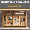 **6-Piece Bamboo Drawer Organizer Set** 4