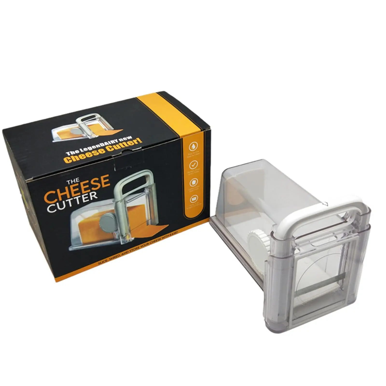 Cheese Slicer Cutter with Container 3 Metal Blades Butter Slicer for Fresh Cheese Refrigerated Storage