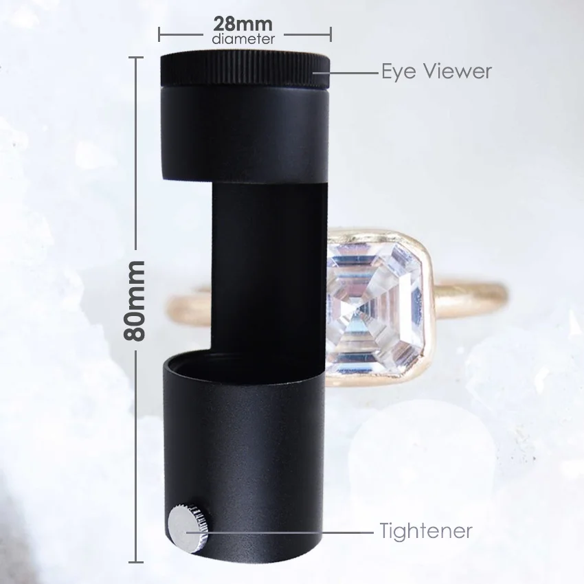 전문가용 보석 편광경 80mm 금속 본체, 광학 유리 필터 포함, 휴대용 다이아몬드 및 모이사나이트 테스터