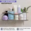Premium Self - Adhesive Shower Organizer with 4 Hooks. Drill - Free, Rustproof Stainless Steel Shower Rack for Inside Shower 2
