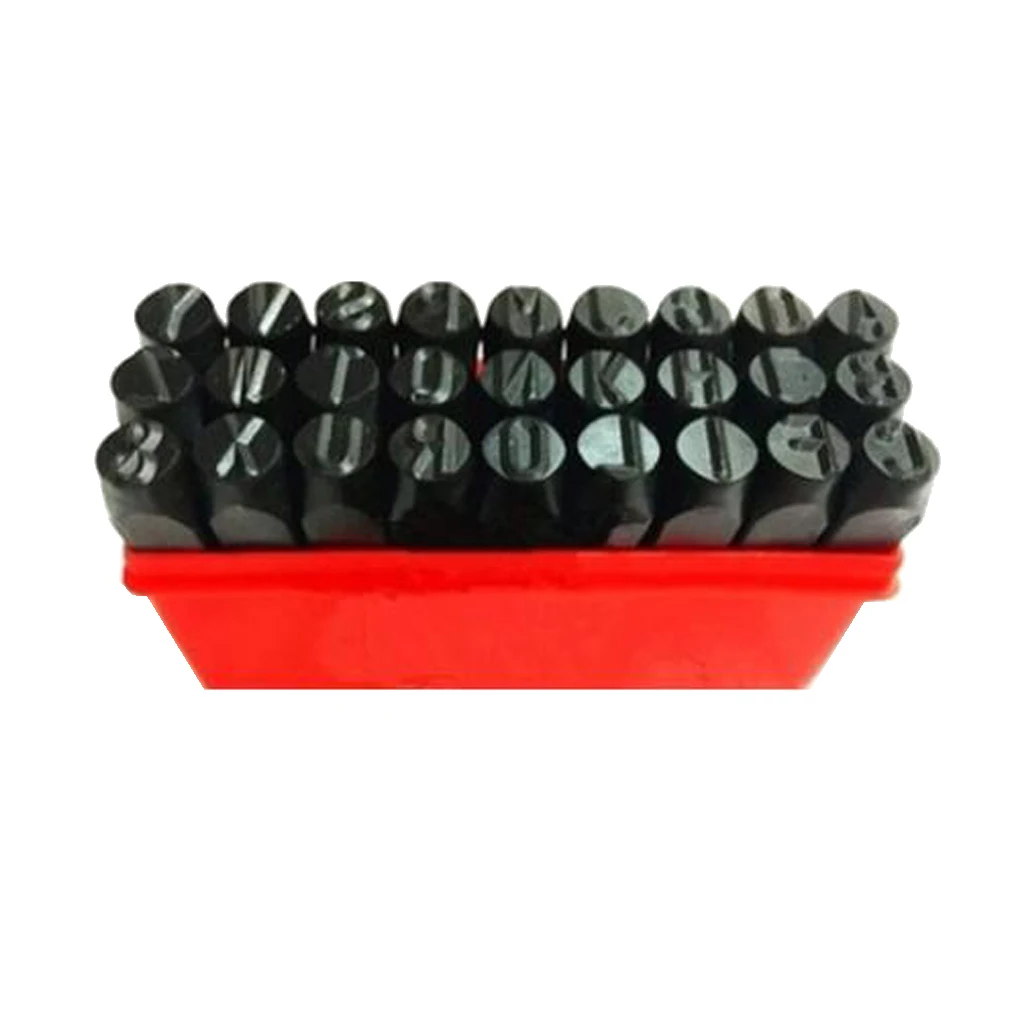 3mm/4mm/5mm/6mm/10mm/12.5mm Stamps Letters Alphabet Numbers Set Punch Steel Metal Tool Craft Round Hole Punch Cutter Set