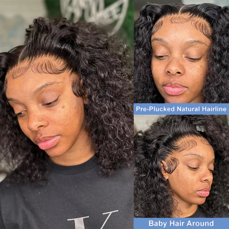Vietnam Short Curly Bob Wig Human Hair 13x4 Lace Front Wig 250 Density 4x4 Lace Closure Deep Wave Short Human Hair For Women