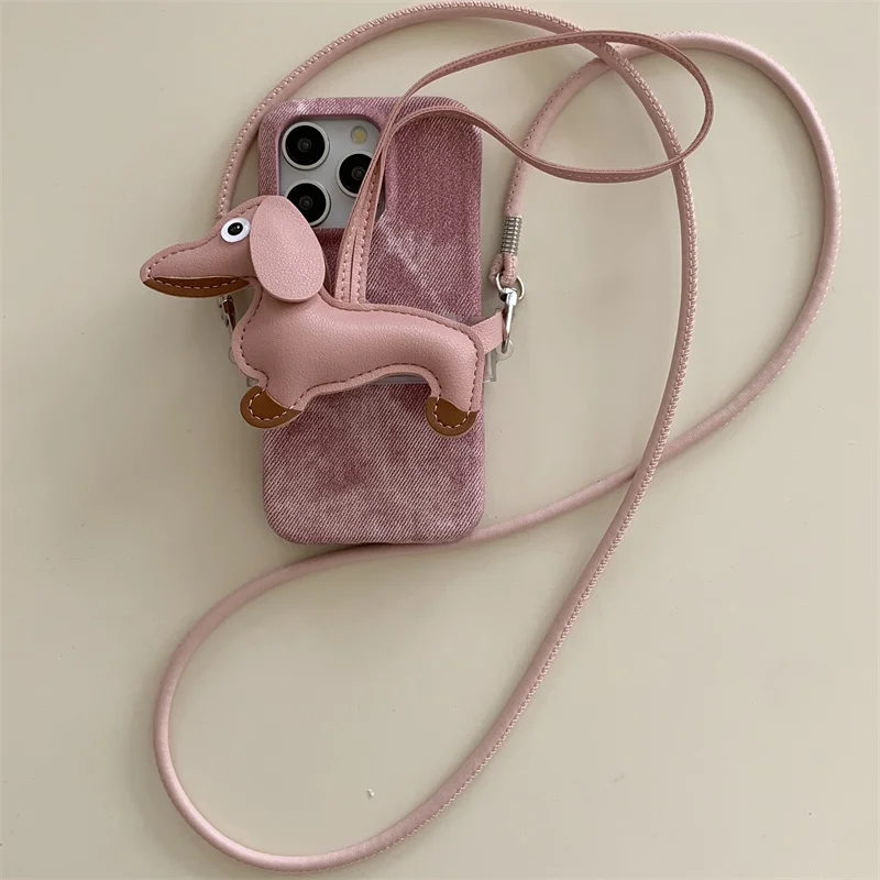 Chic Crossbody Phone Case with Fabric Strap and Back Clip