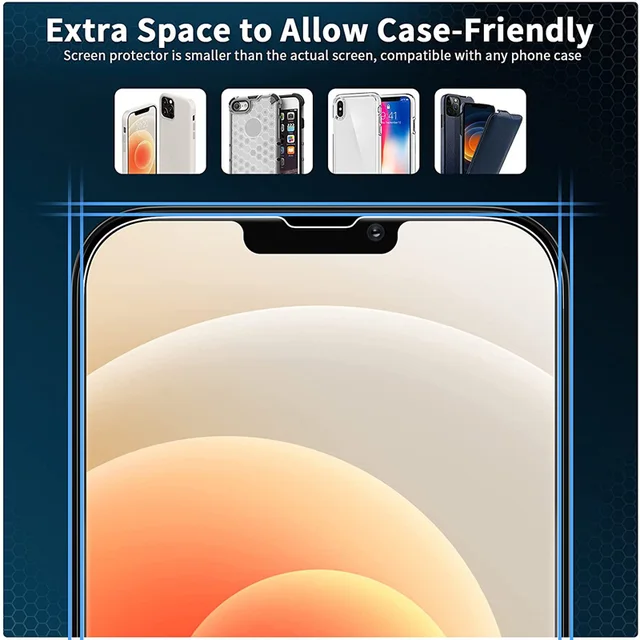 4PCS Tempered Glass For iphone 15 14 13 12 11 Pro Max X XR XS Max 6 6S 7 8 Plus Screen Protector For iphone 12 13 Mini 15 Glass 5