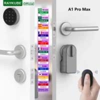 RAYKUBE A1 Pro Tuya BEL Smart Electronic Door Lock Set with Fobs/Wireless Keypad/Smart Key Smart Life/Tuya APP Remote Unlock
