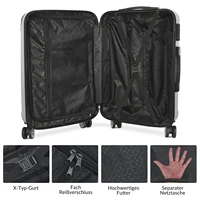 Ensemble de 3 Bagages, Valise Rigide en ABS avec Serrure et Roulettes Pivotantes Universelles Silencieuses pour le Voyage 5