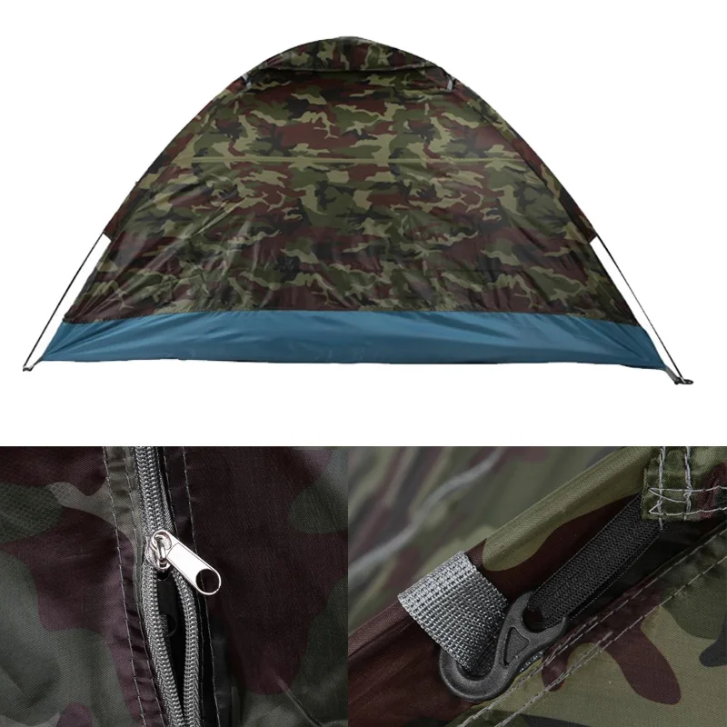 Portable 2 Person Camping Tent Mosquito Prevention Anti-UV Camouflage Color Outdoor Beach Fishing Ultralight Camping Tent