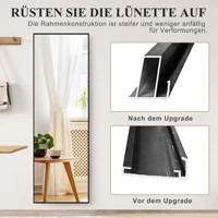 Зеркало в полный рост 164х54 см, каркасное зеркало, настенное, наклонное, напольное зеркало для спальни, гостиной, гардеробной — изображение 6