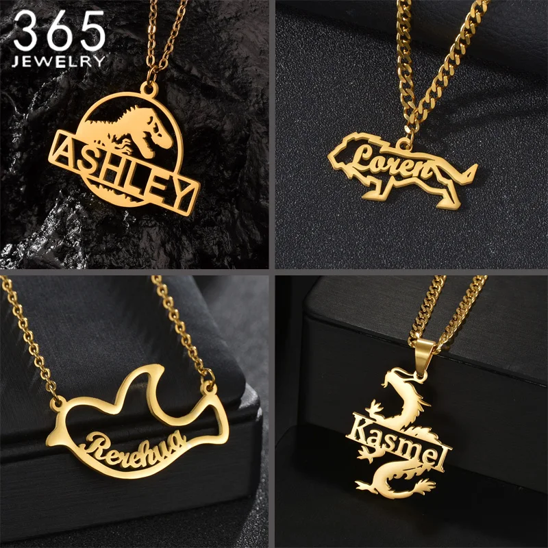 Custom Name Pendant Necklace Variety Boys Chains Stainless Steel Jewelry For Birthday Gift Boy Girl Kids Chain Cute Accessories