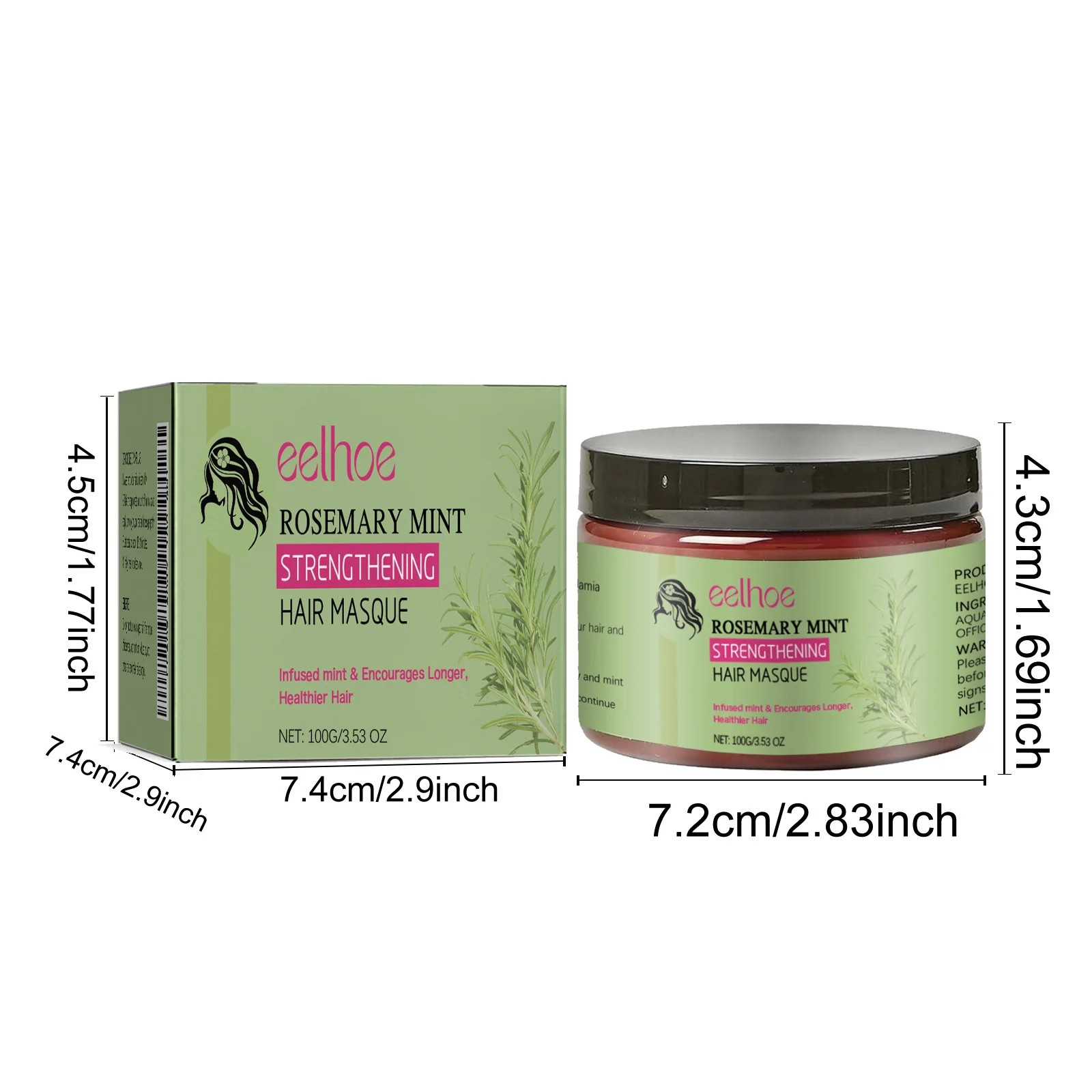 EELHOE Rosemary Hair Mask Deeply Nourishing Reduce Dryness Repair Damaged Hair Anti-frizzing Strengthening Hair Care Mask