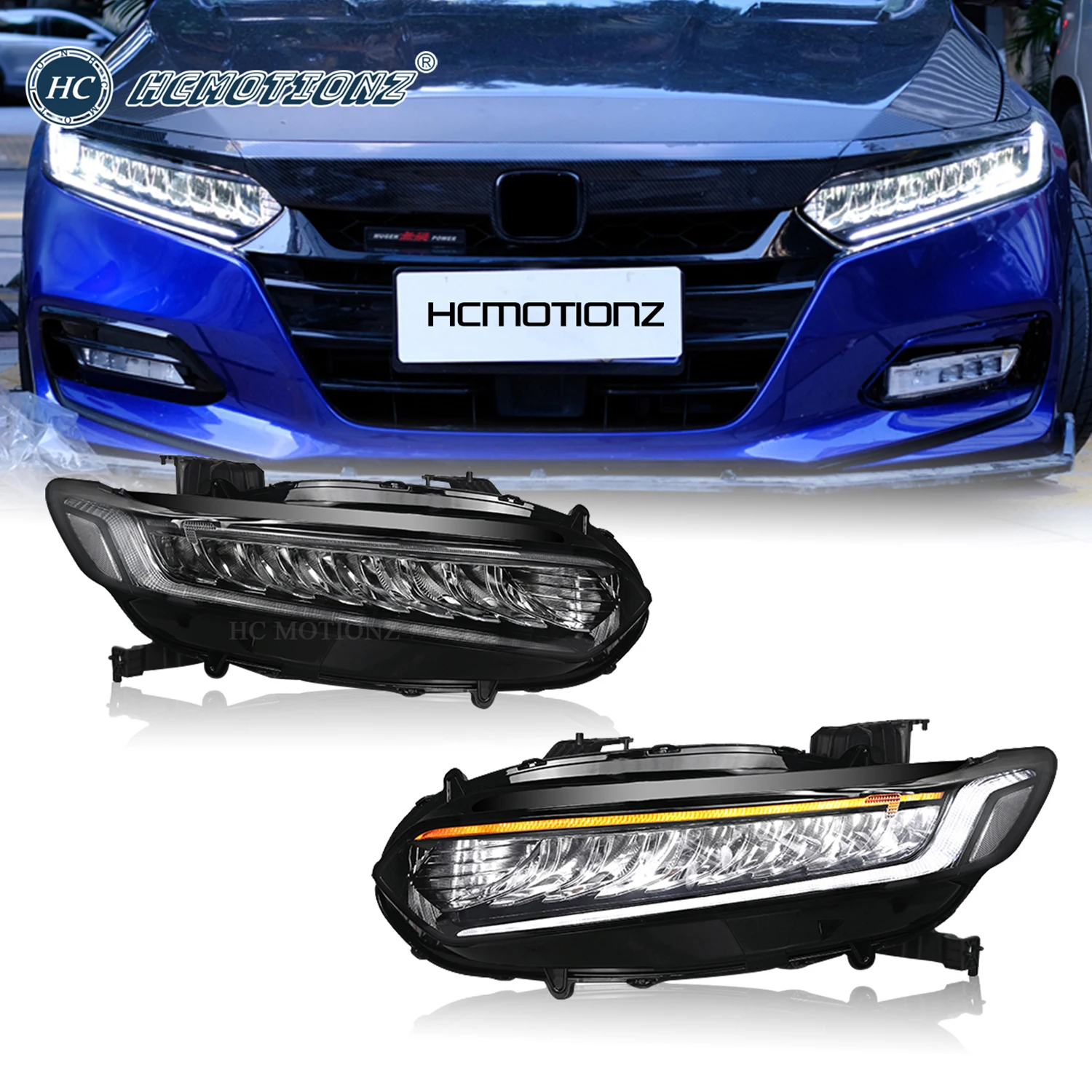 Hcmotionz Full Led Headlights Assembly For Honda Accord 10th Gen 2018