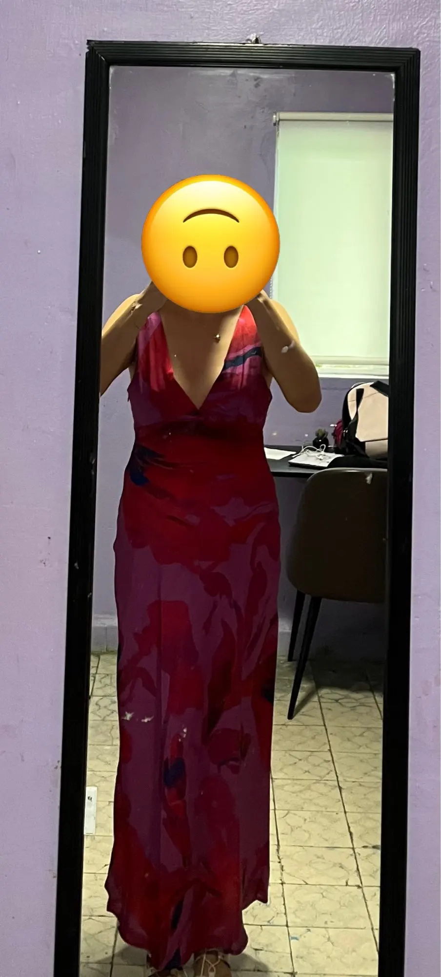 Summer 2025 Women's Silk Satin V-Neck Midi Dress photo review