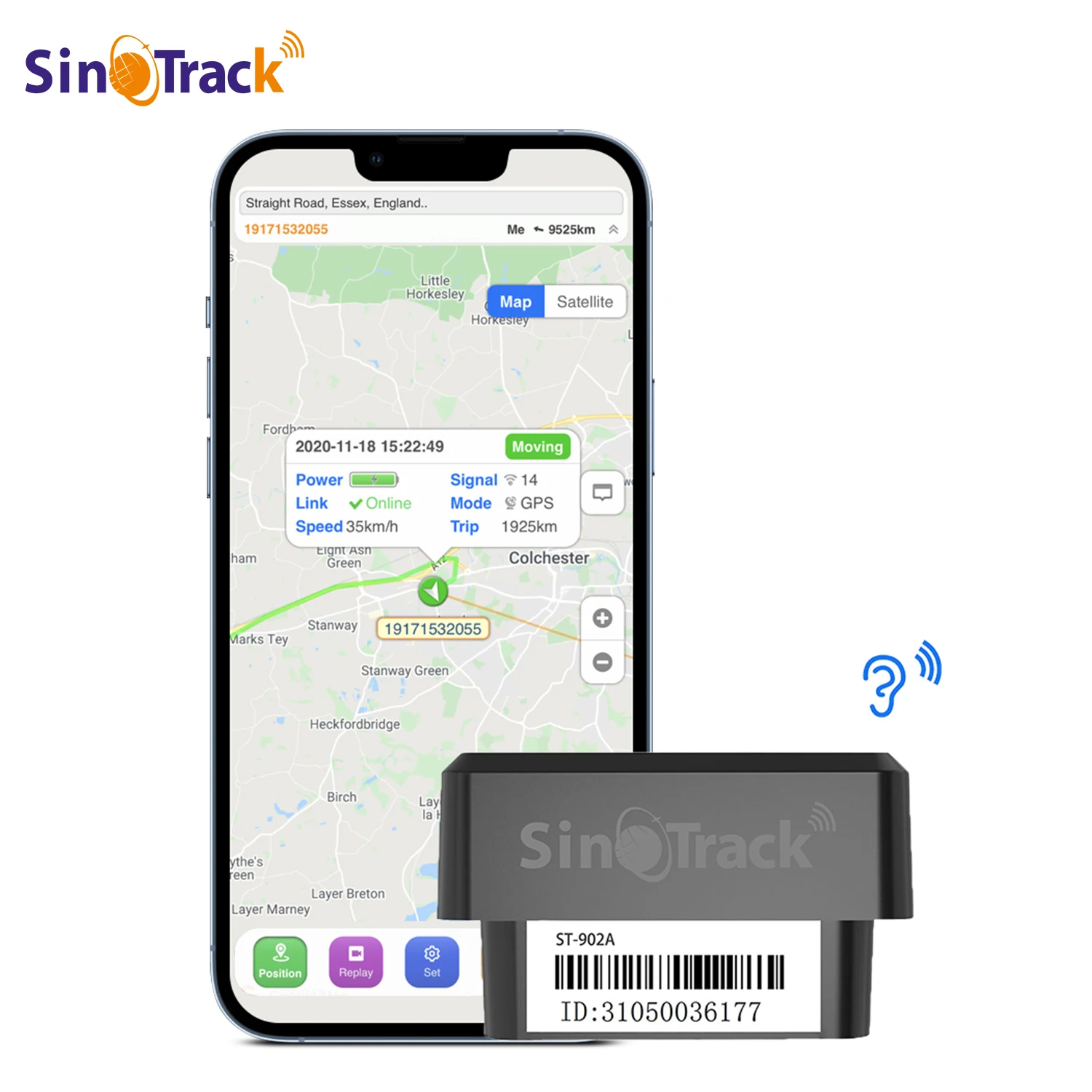 SinoTrack ST-902A Mini OBD GPS Moniteur Vocal Traqueur 16PIN OBD II Plug Play Voiture 101OBD2 Dispositif De Suivi GPS avec Free Andrea