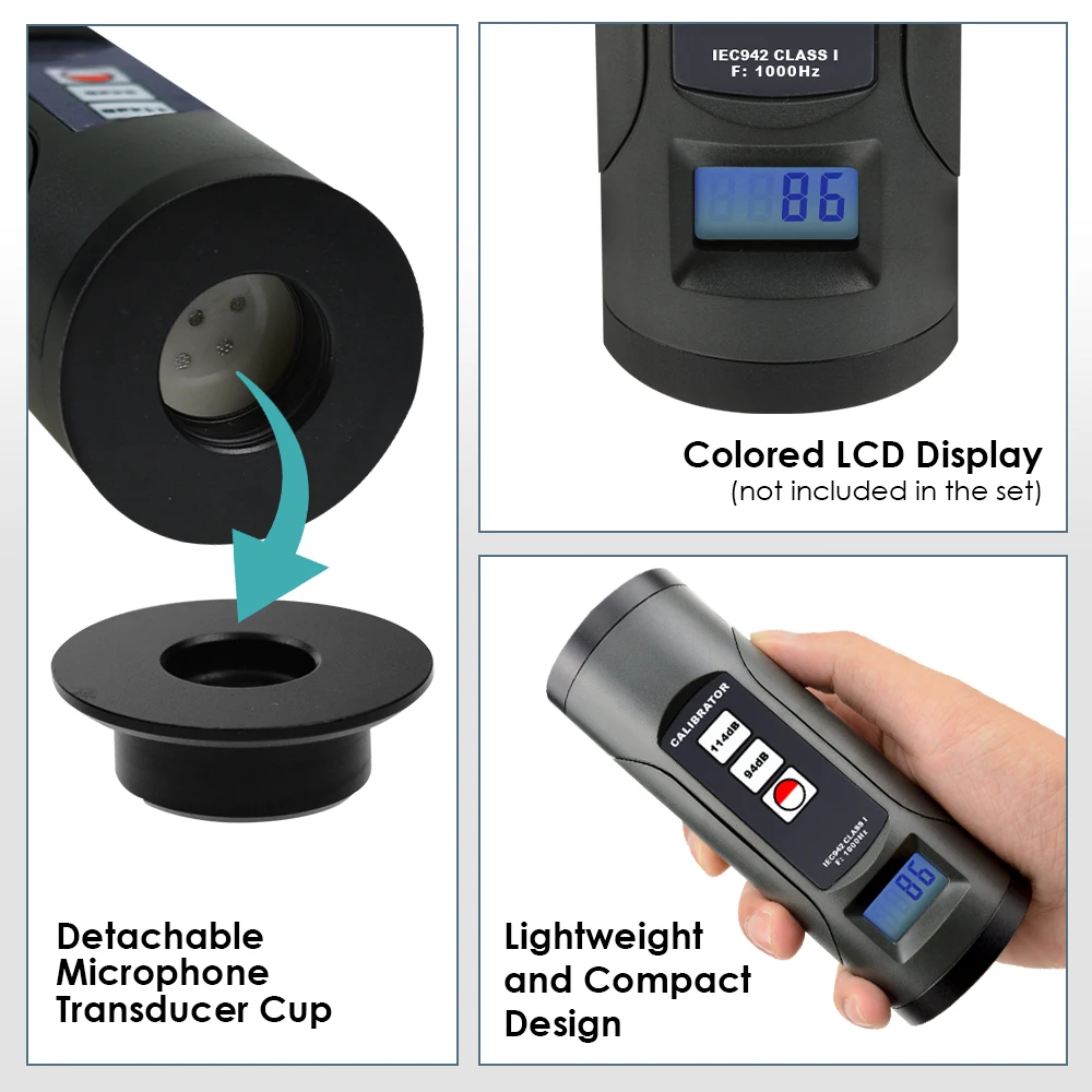 Digital Sound Level Meter Calibrator 94dB & 114dB Best For 1/2 Inches And 1 Inch Microphone Sonometer Noise Decibel Tester 4