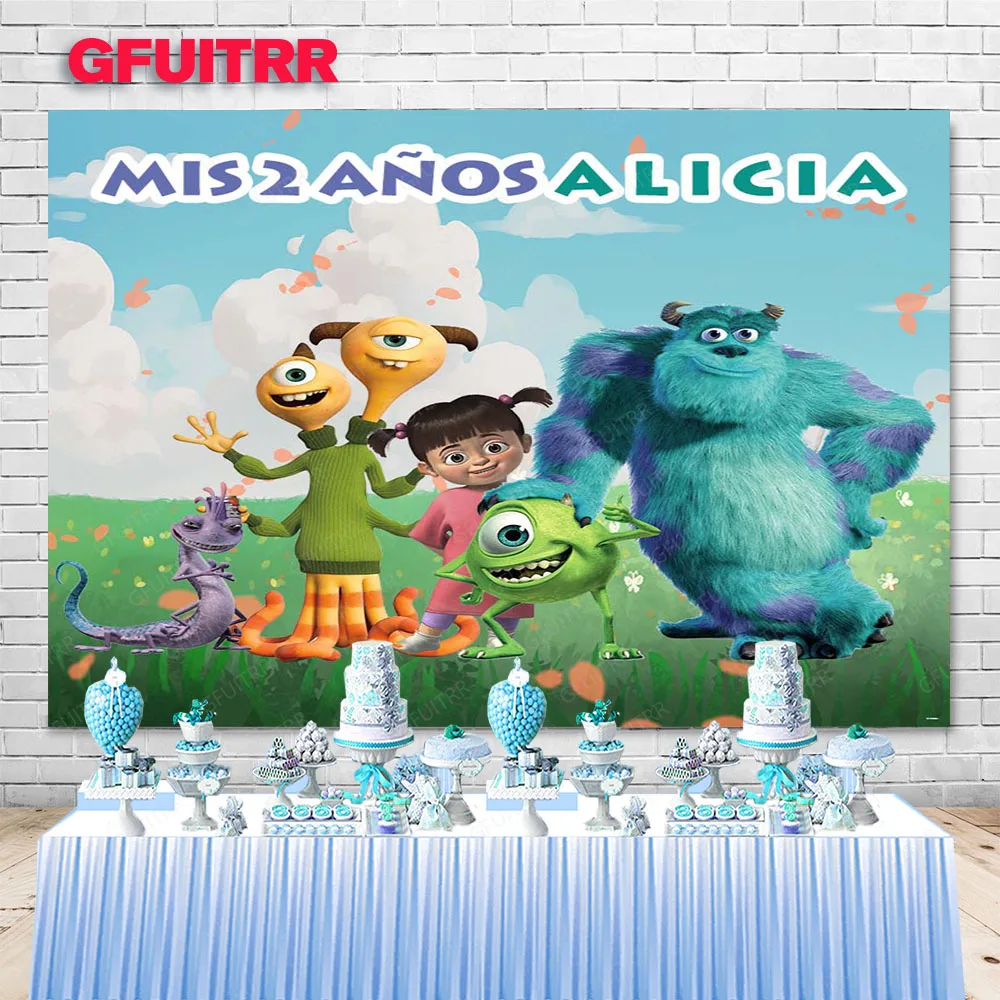 Disney Monsters, Inc. Sulley Elastic Circle Photo Background Cover Birthday  Party Decoration Round Photography Backdrop Studio - AliExpress