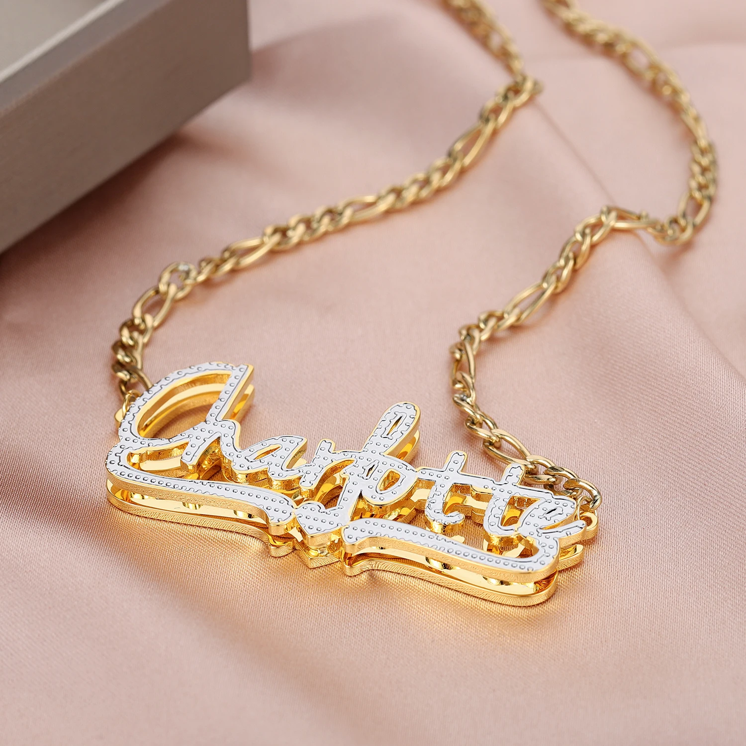 Double Layered 3D Personalized Name Necklaces Custom Two Tone Heart Nameplate Gold Plated Pendant Jewelry Valentine's Day Gift рок spinefarm bullet for my valentine bullet for my valentine solid gold