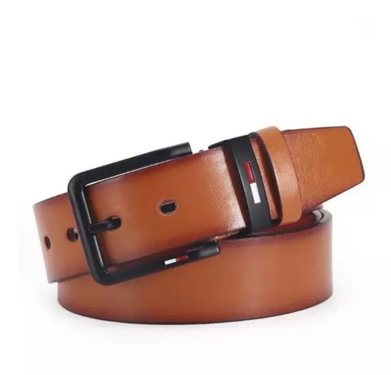 Men' PU Leather Alloy Pin Square Buckle Belt BusinessLeisure Belts Black...