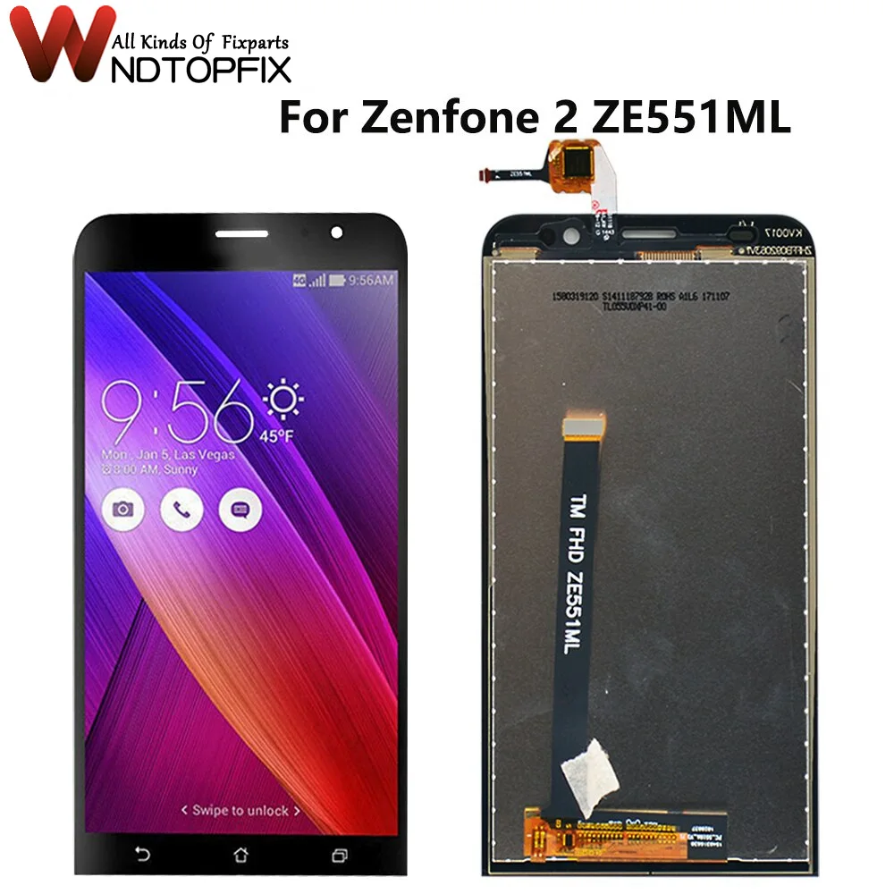 

Tested 5.5'' LCD For ASUS Zenfone 2 ZE551ML LCD Display Touch Screen Digitizer With Frame For ASUS Zenfone 2 ZE551ML Z00AD LCD