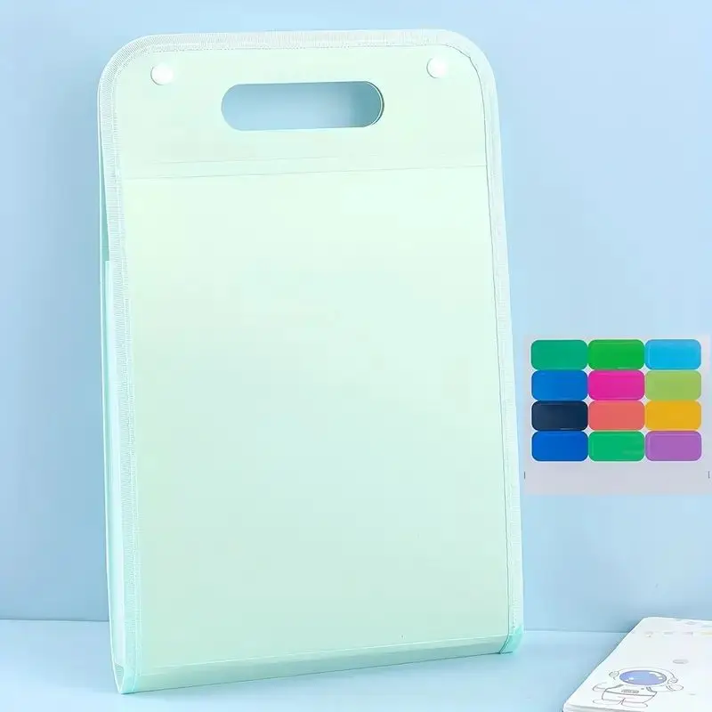 13 Pocket File Folders Portable A4 Letter Size Document Organizer for Classroom Office Home Storage