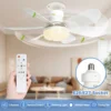 40W Socket Fan Light, 21.5" Screw Ceiling Fan with Light and Remote, E27 Socket Fan with LED for Bathroom, Bedroom, Kitchenfor 2