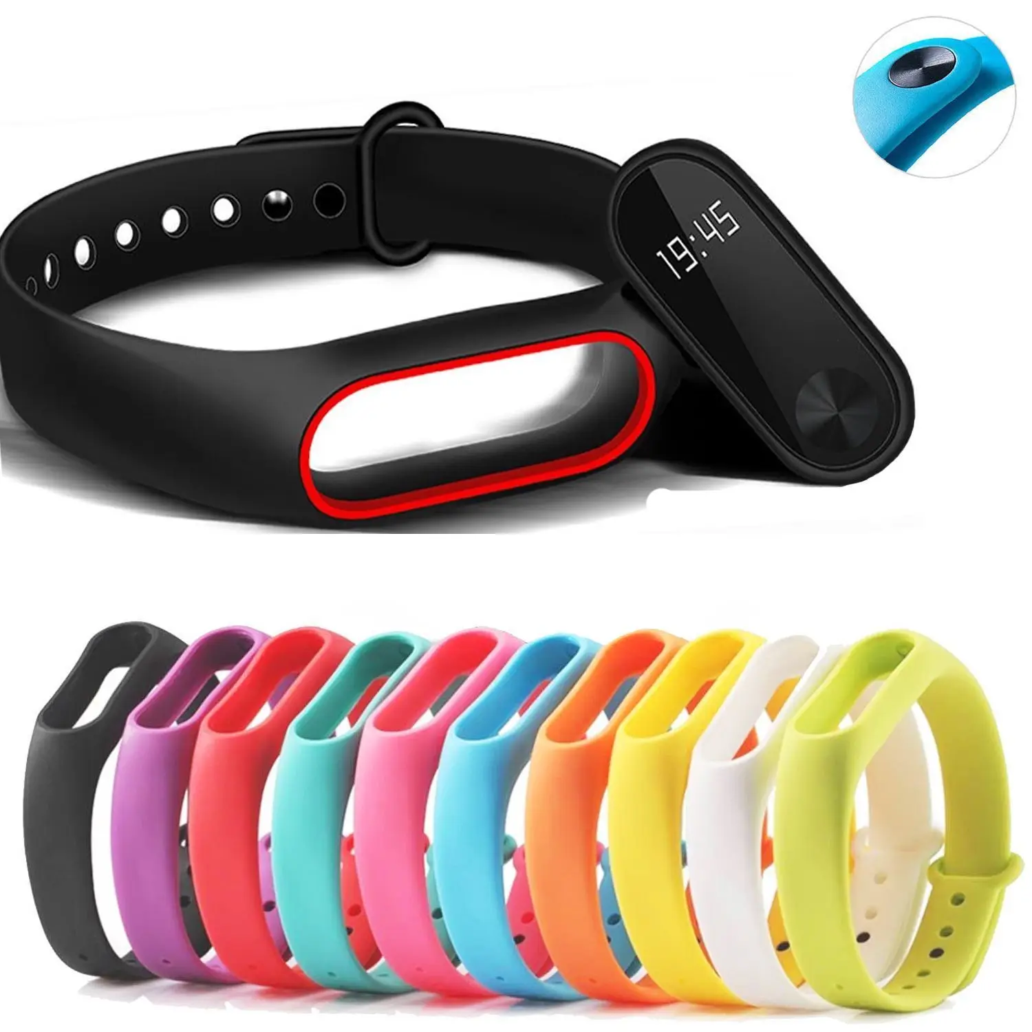 Cinturino In Silicone Compatibile Con Xiaomi Mi Band 2 Cinturini Smart Wristband Smartband Mi Band 2 Silicone Impermeabile Colorato