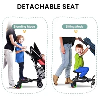 2-in-1 Stroller Ride-On Board – Stand & Sit Assist Pedal for Kids 4
