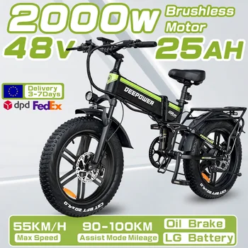 DEEPOWER H20Pro Bici Elettrica Fuoristrada per Adulti Motore 2000W Batteria LG 48V 25AH Display LED Moto Elettrica per Tutti i Terreni