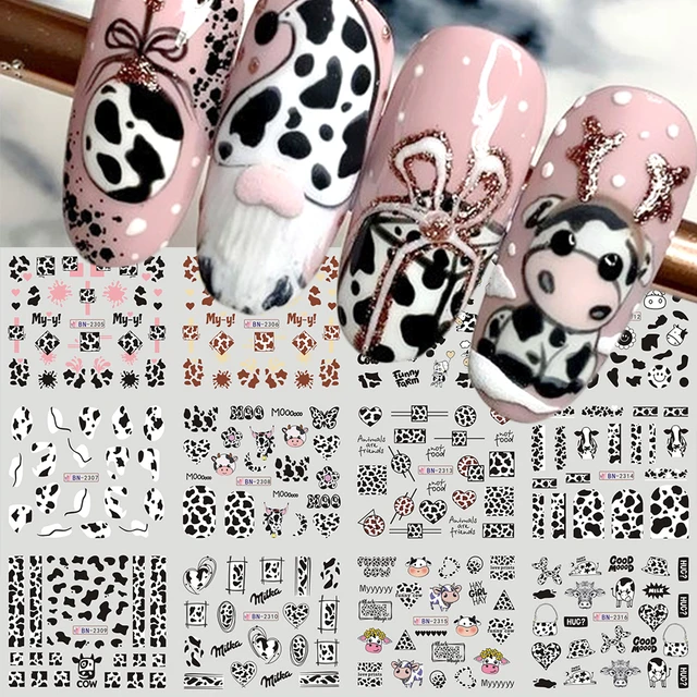 6 Sheets Cow Print Nail Art Stickers DIY Nail Stickers Nail Decals Nail Art  Supplies - Walmart.com