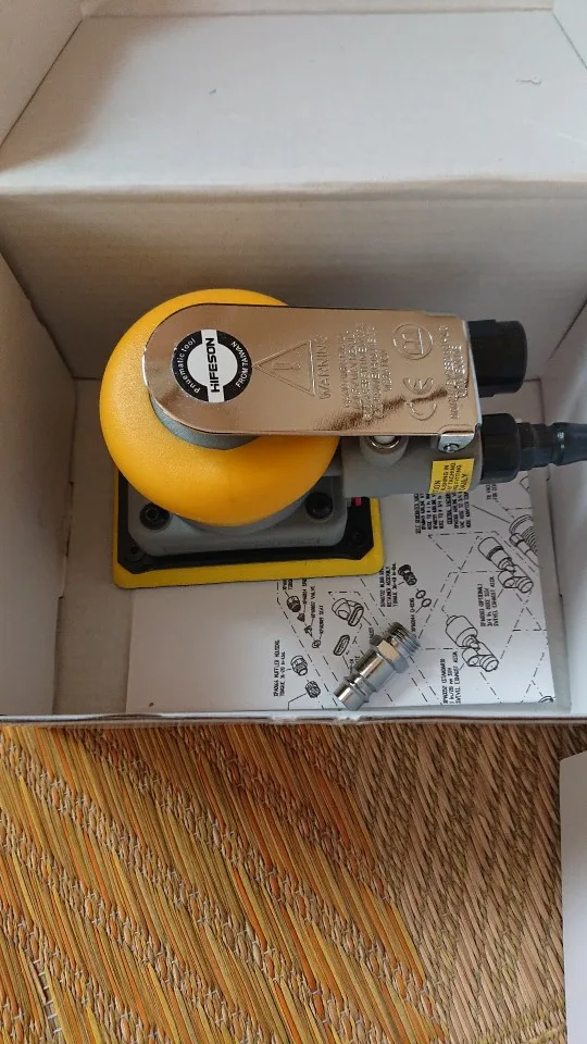 HIFESON Grindering Machine Car Air Sander Polisher With 20Pcs Sandpaper Pneumatic Cars Polishing Grinder Tool Square 70*100mm photo review