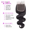 4x4 Body Wave Closure Brazilian Human Hair Free Part 4x4 5x5 Transparent Lace Closure Natural Color Only 100% Remy Human Hair 2