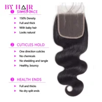 4x4 Body Wave Closure Brazilian Human Hair Free Part 4x4 5x5 Transparent Lace Closure Natural Color Only 100% Remy Human Hair 2
