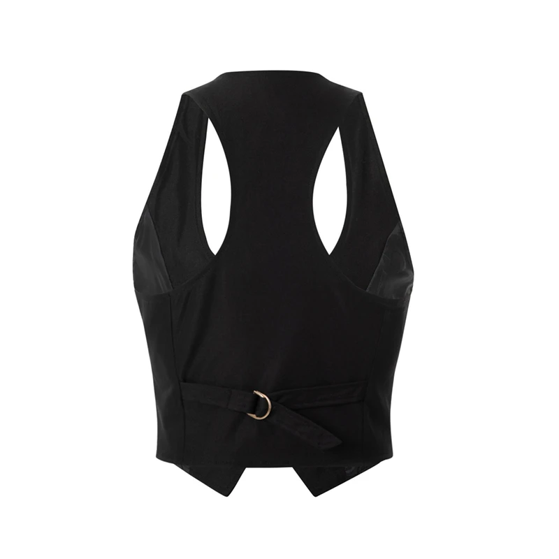 y2k PU Leather Vest Vintage Aesthetic Women V Neck Sleeveless Button Tank Tops 2000s Dark Academia Tshirt Waistcoat