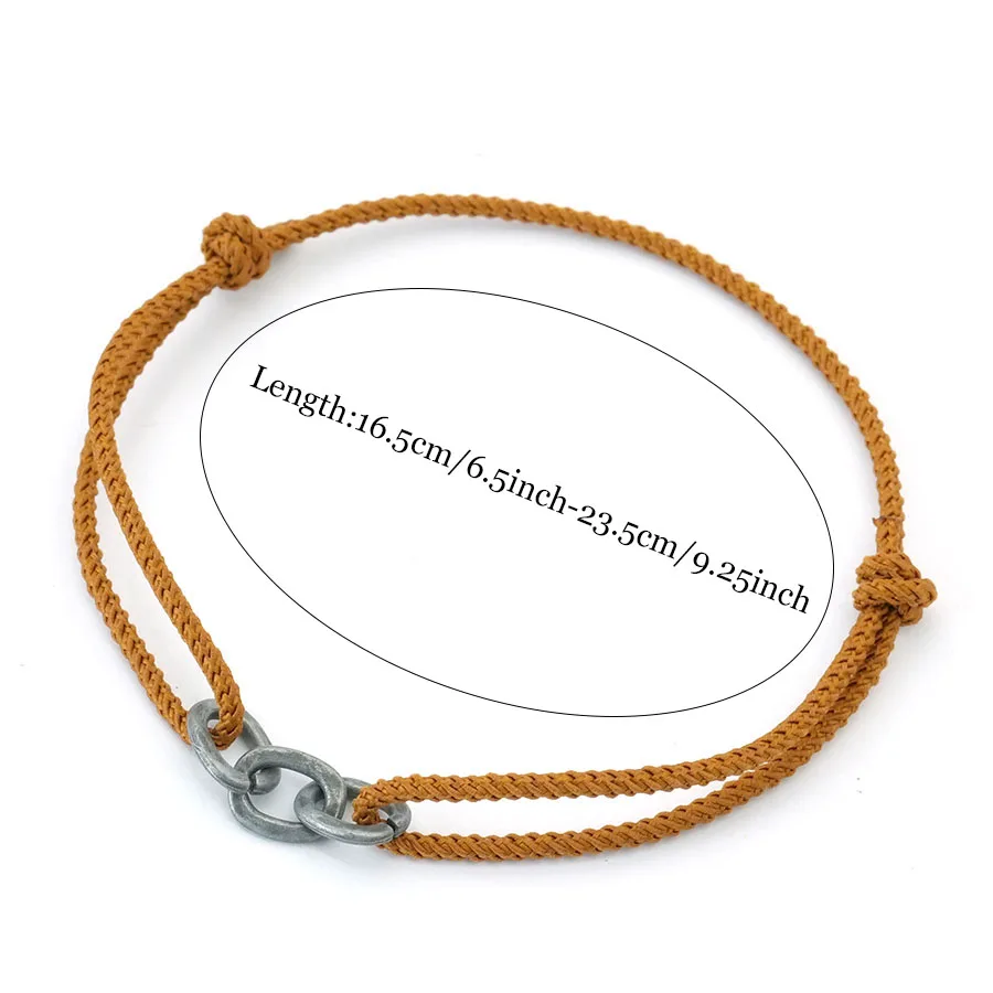 Men Minimalist Viking Chain Leather Bracelet