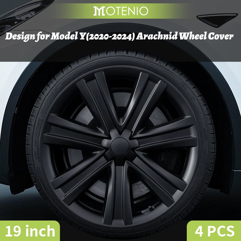 Conception de couvre-enjoliveurs pour Tesla modèle S(2022-2024)/modèle Y (2020-2024), couvercle de roue de 19 pouces, accessoire de couverture de moyeu à jante complète, 4 pièces