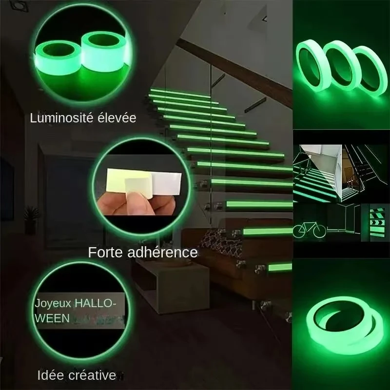Self-adhesive Stickers Green Luminous Tape Fluorescent Reflective Warning Safety DIY Home Decoration Festival Party Warning Tape