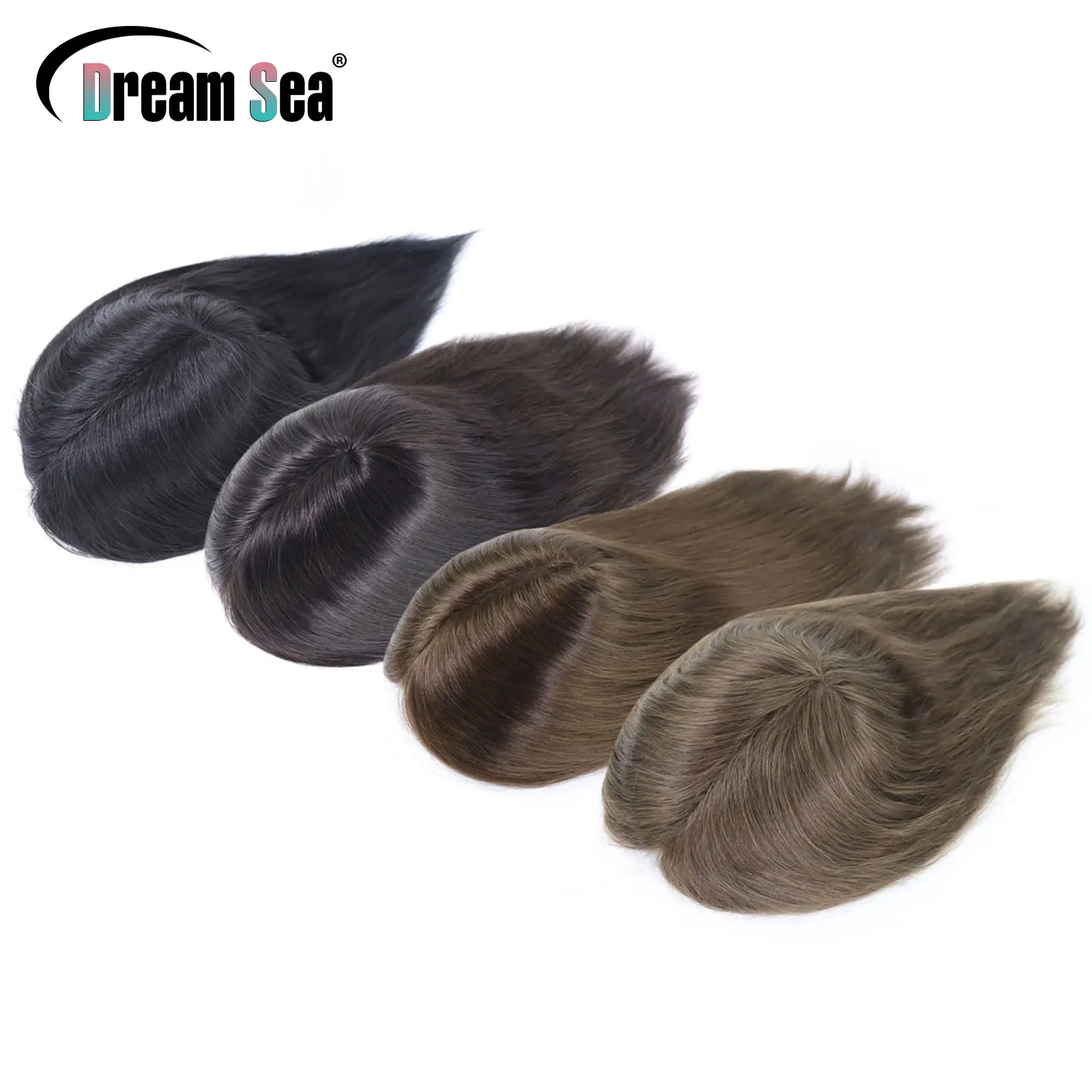 

8x10 Human Long Hair Q6 Base Toupee Man 12Inch Brown Hair Piece Mens Replacement System Prothesis Men's Wig Natural Hairline