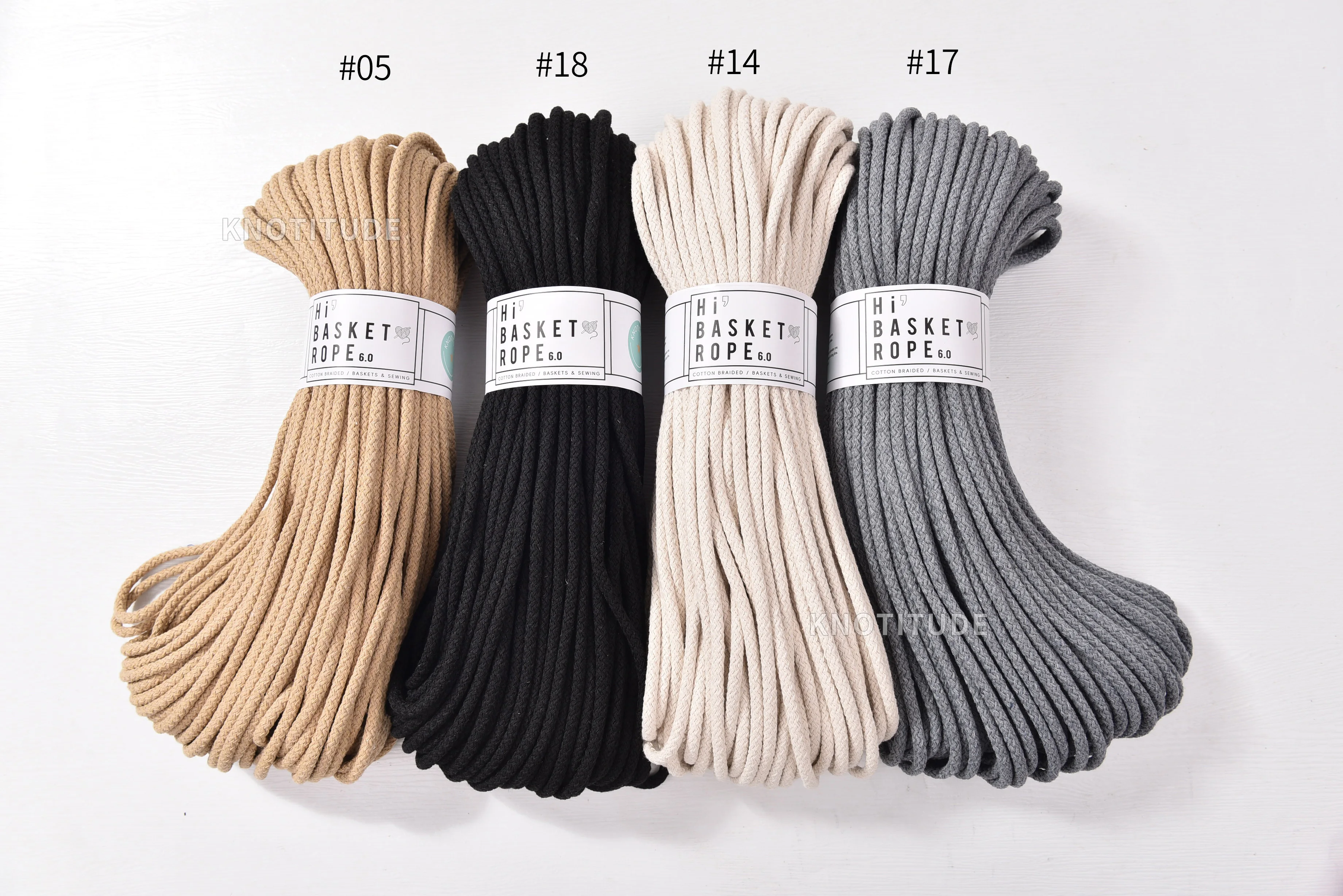 KNOTITUDE 5.5mm Basket Sewing Cotton Rope 55yard Macrame Rope  Thick Sewing Cord For Basket Making Rug sewing and Bucket Sewing. 6